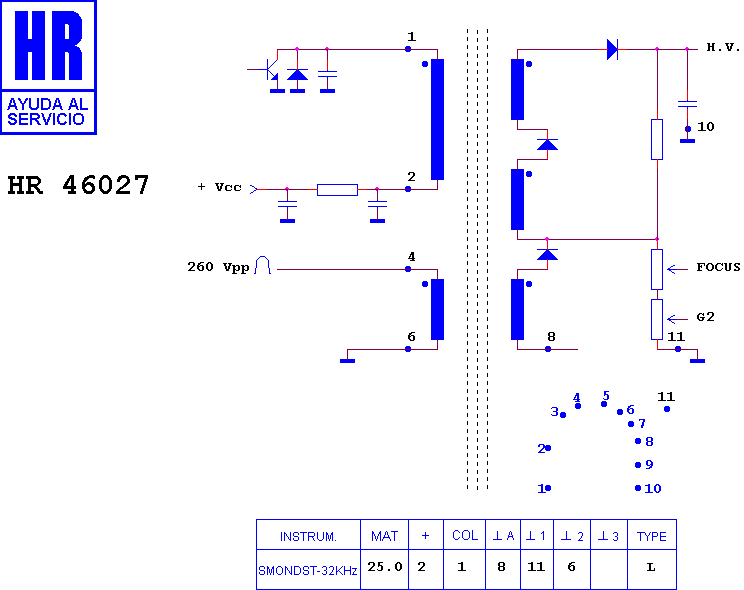 Schematic diagram for HR 46027