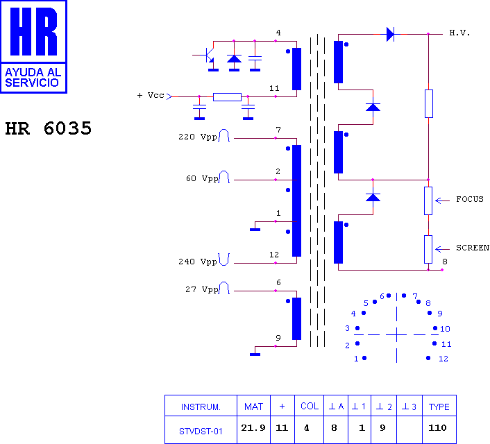 Schematic diagram for HR 6035