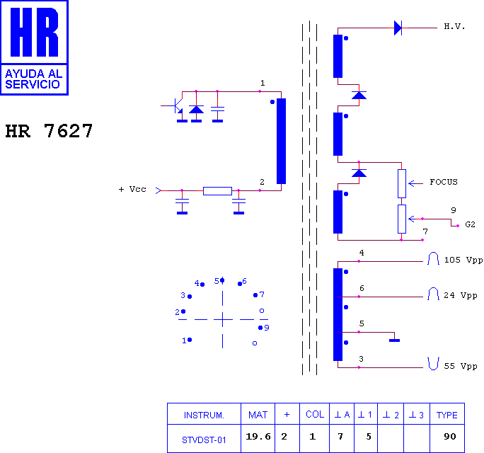 Schematic diagram for HR 7627